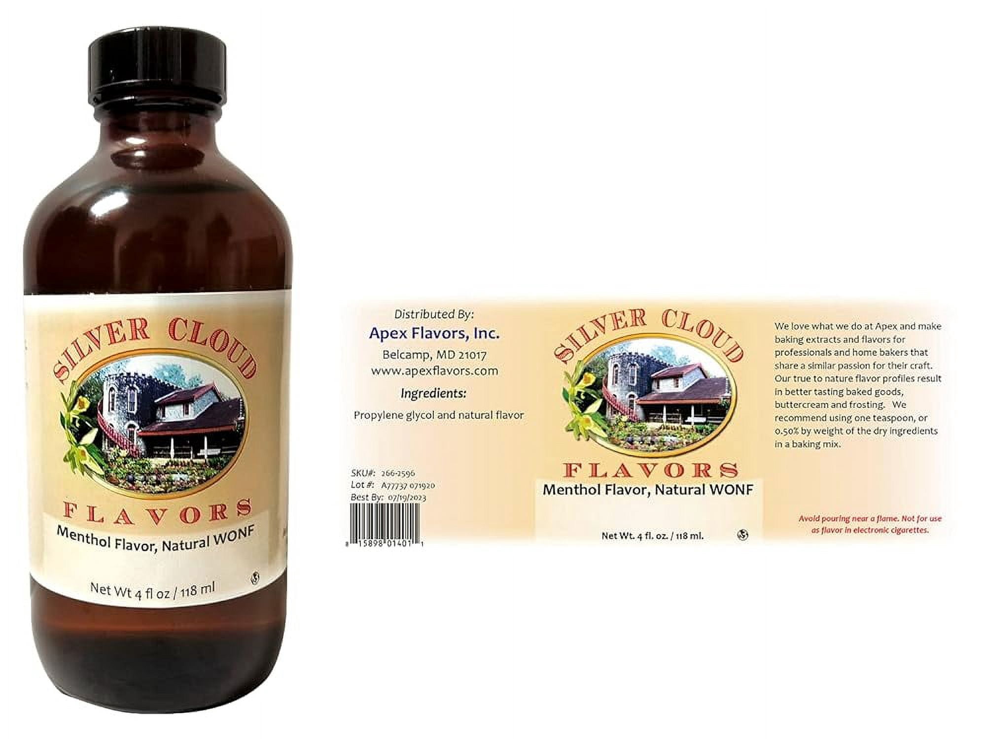 Menthol Extract, Natural Flavor WONF 4 Fl. Oz. Bottle