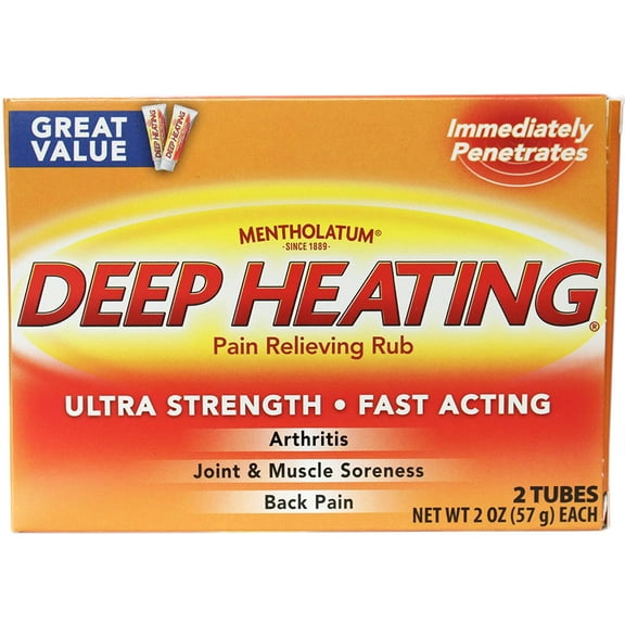 Mentholatum Deep Heating Pain Relieving Rub, Ultra Strength, 2 Tubes each, Pack of 5, Mentholatum Deep Heating Pain Relieving Rub 2 x 2 Ounce - (Value Pack of.., By Brand Deep Heating
