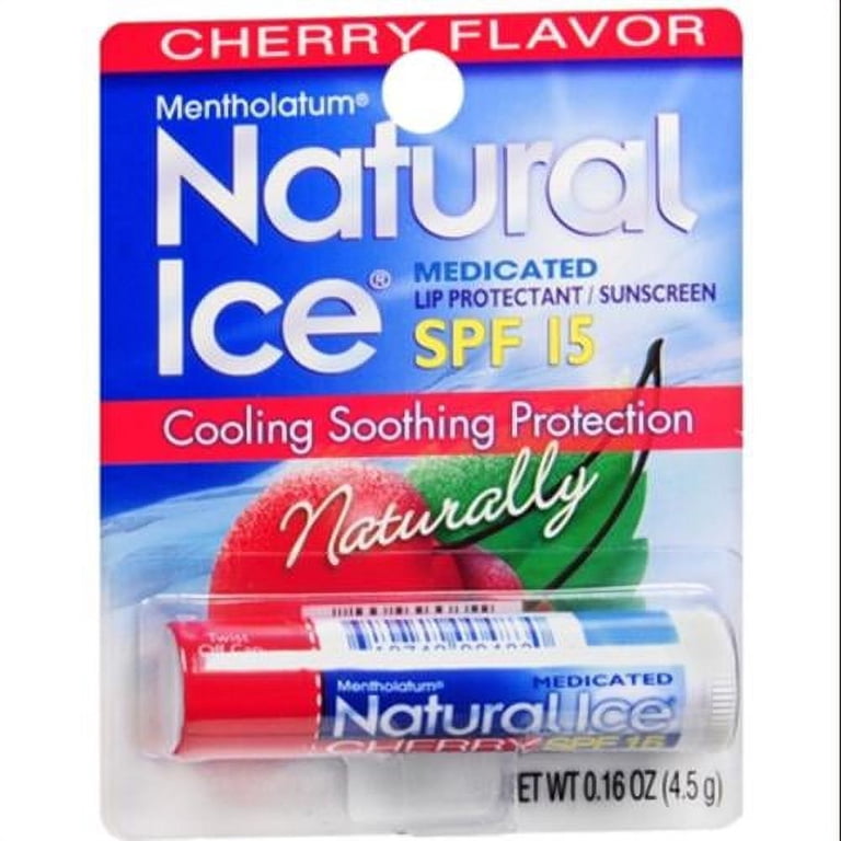 Mentholatum Natural Ice Lip Protectant SPF 15, Cherry - Walmart.com