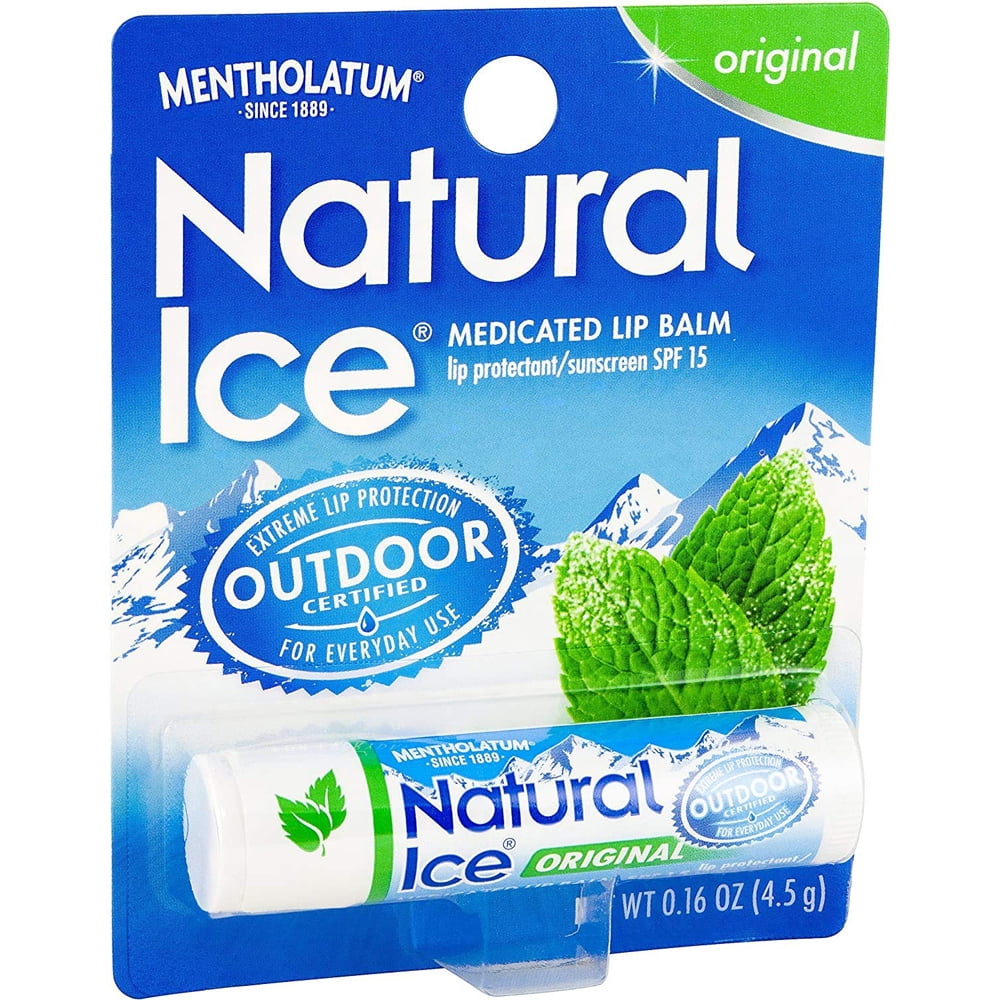 Sunscreen Paper Mentholatum Natural Ice Lip Protectant/Sunscreen Original Flavor SPF 15 ...