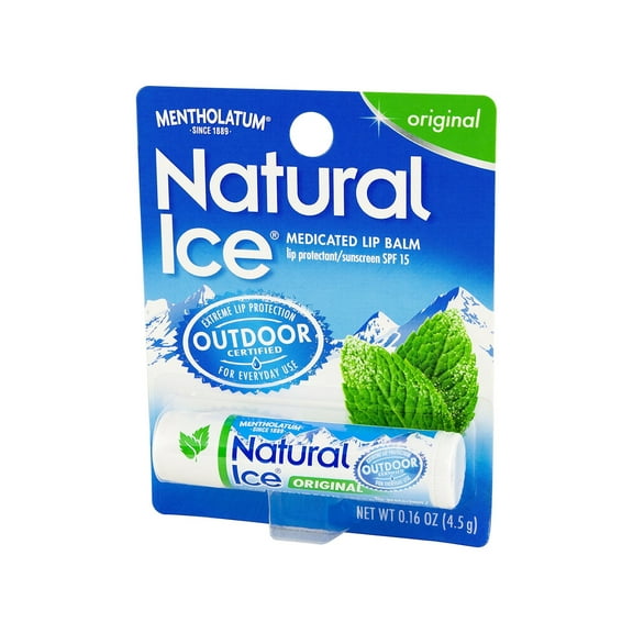 Mentholatum Natural Ice Medicated Lip Balm with SPF 15, Original, 0.15 oz