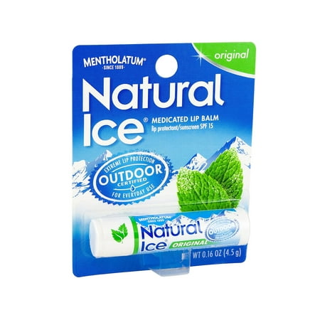Mentholatum Natural Ice Medicated Original SPF 15 Lip Protectant Balm 0.16 oz