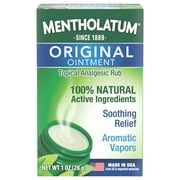 Mentholatum Original Chest Rub Ointment, Jar, 1oz