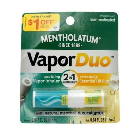 Mentholatum Vapor Duo 2 In 1 Aromatherapy Kit, 1 Ea, 6 Pack