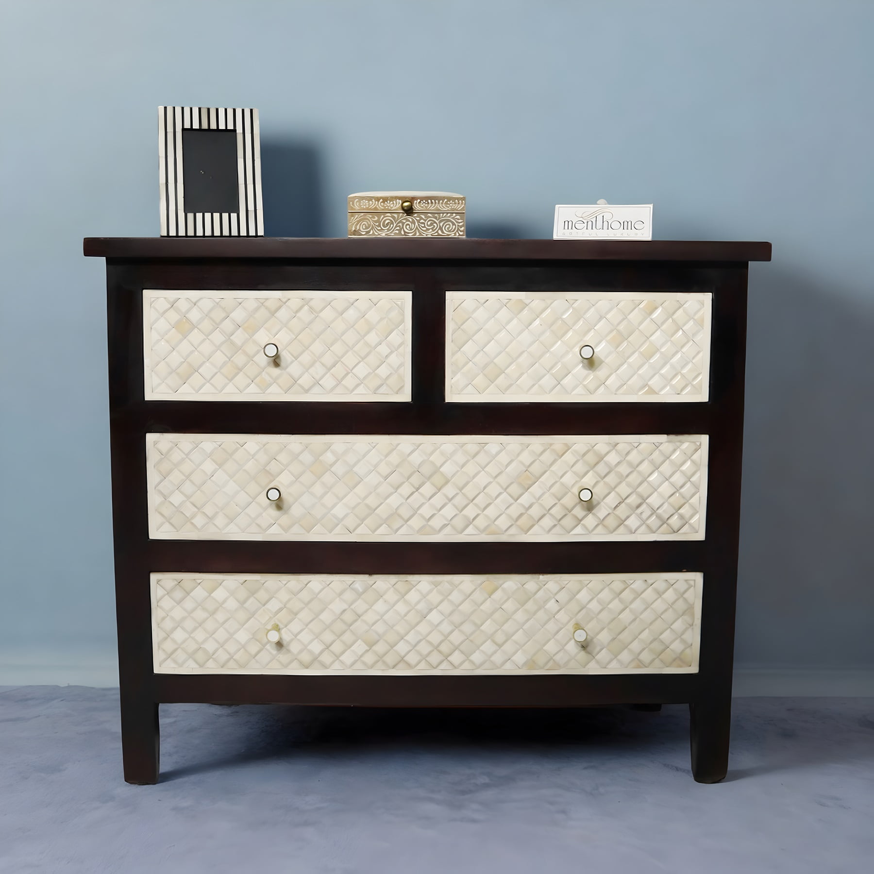 Menthome Wooden Bone Inlay 4Drawer Dresser