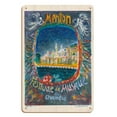 thumbnail image 1 of Menton France - Chamber Music Festival (Festival de Musique de Chambre) - Vintage Travel Poster by Constantin Terechkovitch c.1966 - 8 x 12 inch Vintage Wood Art Sign, 1 of 4