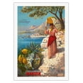 thumbnail image 1 of Menton France - Pearl of France - Le Pont Saint-Louis Bridge - Vintage Travel Poster by F. Hugo D’Alési c.1895 - Fine Art Rolled Canvas Print 27in x 40in, 1 of 4