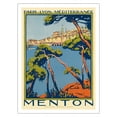 thumbnail image 1 of Menton - The Pearl of France - Paris-Lyon-Méditerranée Railway - Vintage Railroad Travel Poster by Roger Broders c.1920s - Fine Art Matte Paper Print (Unframed) 24x32in, 1 of 4