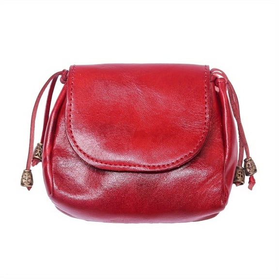 Mentop Layer - Genuine Leather - Mini Coin Purse for Women - Cowhide Wallet - Zipper Vintage Card Bag - Short Lady Wallet Key Case