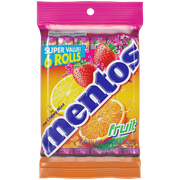 Mentos Chewy Mint Candy Roll, Fruit, Nut Free, Regular Size, 1.32 oz, 6 Count