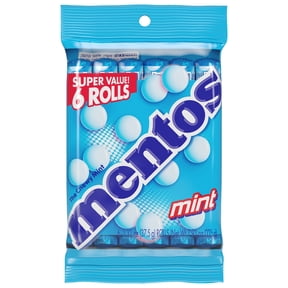Mentos Peppermint Chewy Mint Candy Roll, 1.32 oz, Pack of 6
