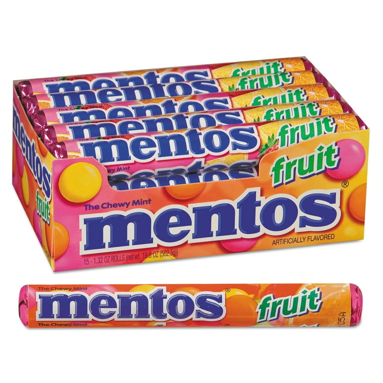 Chewy Mints, 1.32 oz, Mixed Fruit, 15 Rolls/Box Chewy Mints, 1.32 oz, Mixed Fruit, 15 Rolls/Box