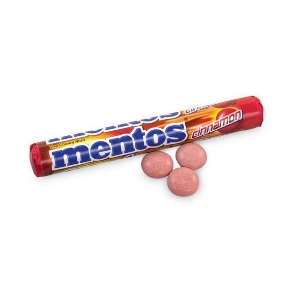 Mentos Cinnamon Singles Chewy Mints, 1.32 oz, 15 Rolls/Carton, Ships in 1-3 Business Days