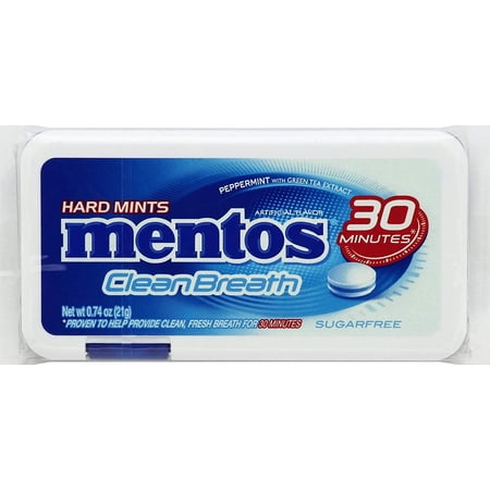 Mentos Clean Breath Hard Mints 0.74 OZ, Peppermint (Pack of 32)