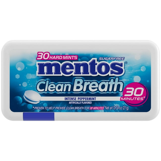 Mentos Clean Breath Hard Mints, Peppermint, 0.74 oz