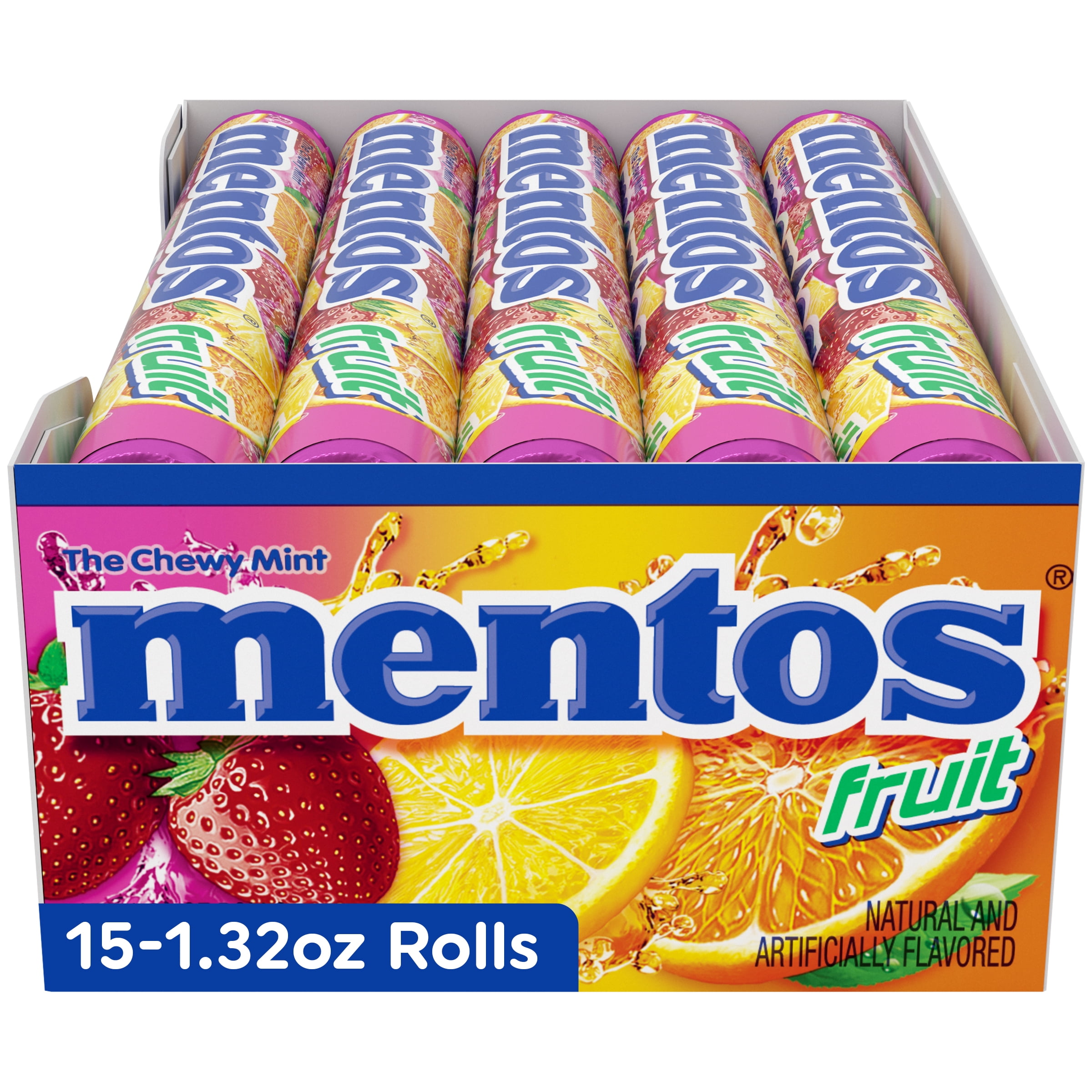 Mentos Fruit Variety - 15/1.32oz rolls by Campbell Store : :  Epicerie
