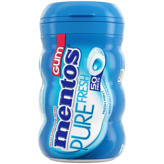 Mentos Pure Fresh Sugar-Free Fresh Mint Xylitol Chewing Gum, 50 Count Bottle