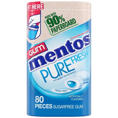 Mentos Gum Sugar Free Gum Fresh Mint 80.0eaPack of 2