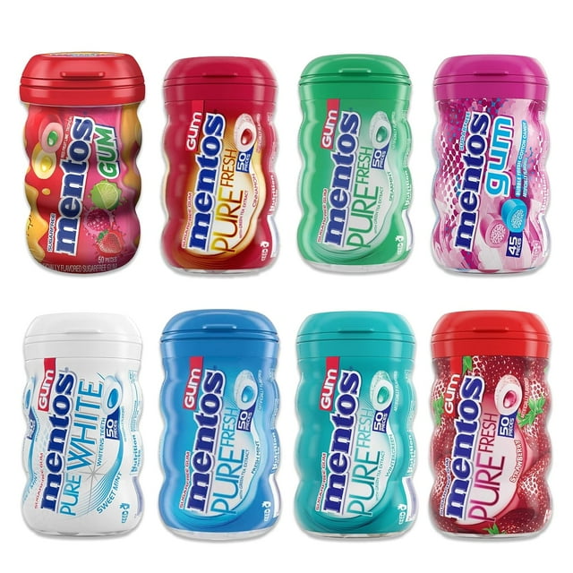 Mentos Gum Variety 8 Pack Sugar Free Gum Mint Gum Mentos Mints