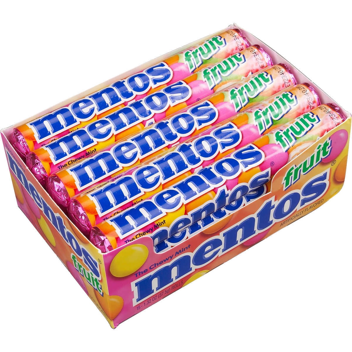 Mentos Mixed Fruit Flavor Roll 15 Rolls (1.32 oz per roll)