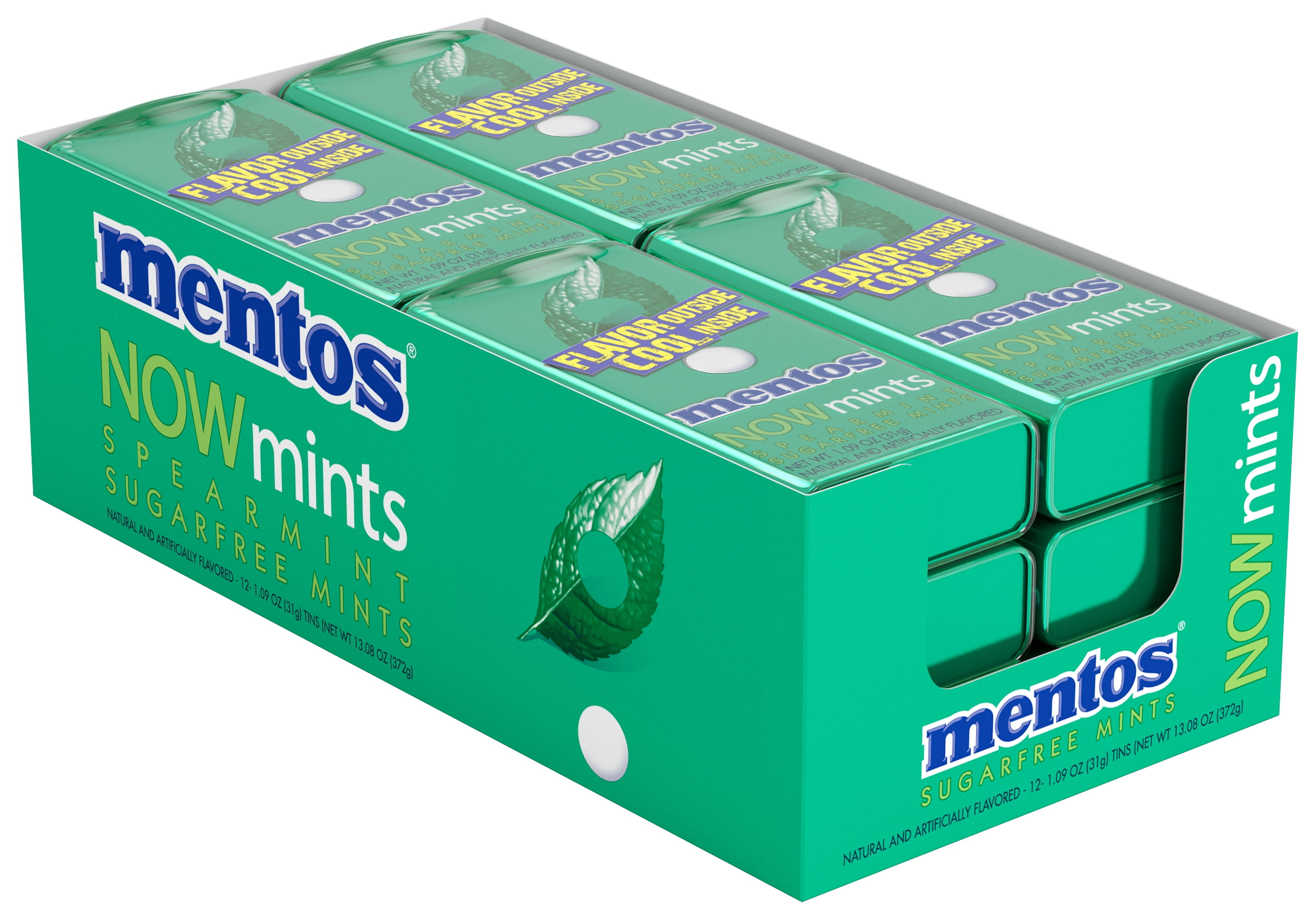 Mentos, NOWmints, Sugar Free Spearmint Breath Mints, 12 Ct