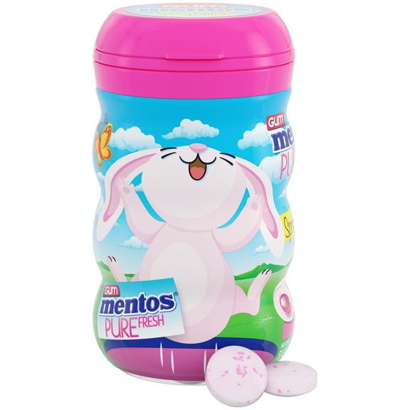 Mentos Pure Fresh Gum, Spring Edition, Bubble Fresh, Sugar Free, 50 Piece Bottle