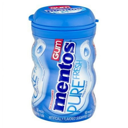 Mentos, Pure Fresh, Gum, Sugar Free, Fresh Mint (Pack of 10)