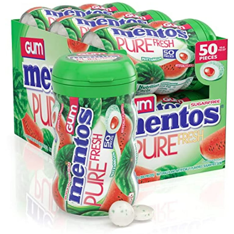 Mentos Pure White Chewing Gum, Sugarfree, Sweet Mint, Packaged Candy