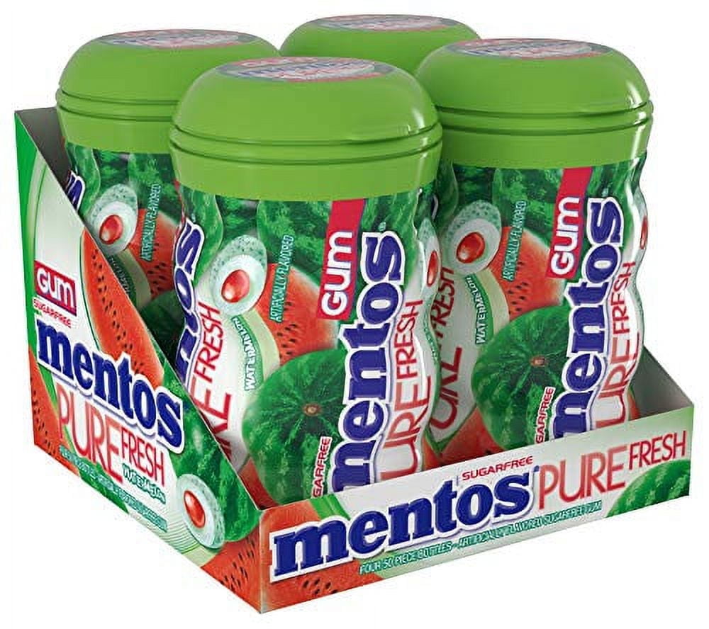 Mentos Pure Fresh Sugar-Free Chewing Gum Xylitol, Watermelon (Bulk Pack of 4)