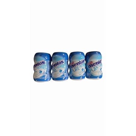 Mentos Pure Fresh Sugar-Free Fresh Mint Chewing Gum, 10 Piece Bottle, 4 Pack