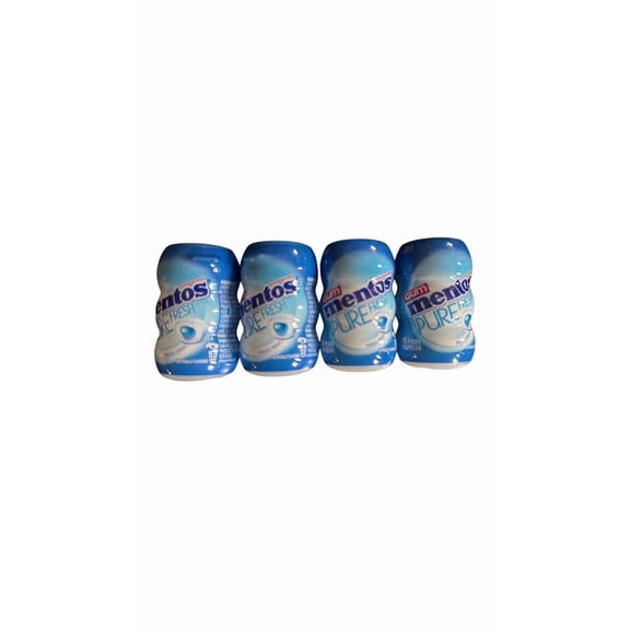 Mentos Pure Fresh Sugar-Free Fresh Mint Chewing Gum, 10 Piece Bottle, 4 Pack