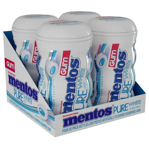 Mentos Pure White Sweet Mint Gum -- 24 per case.