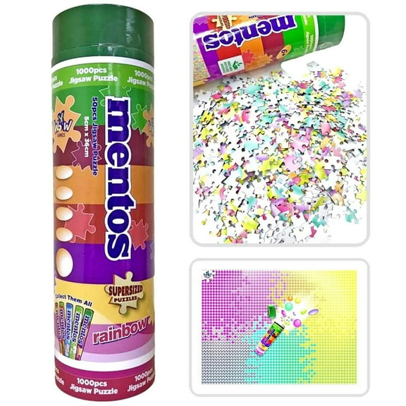Mentos Rainbow 1000pc Jigsaw Puzzle 20x27 Colorful Candy YWOW