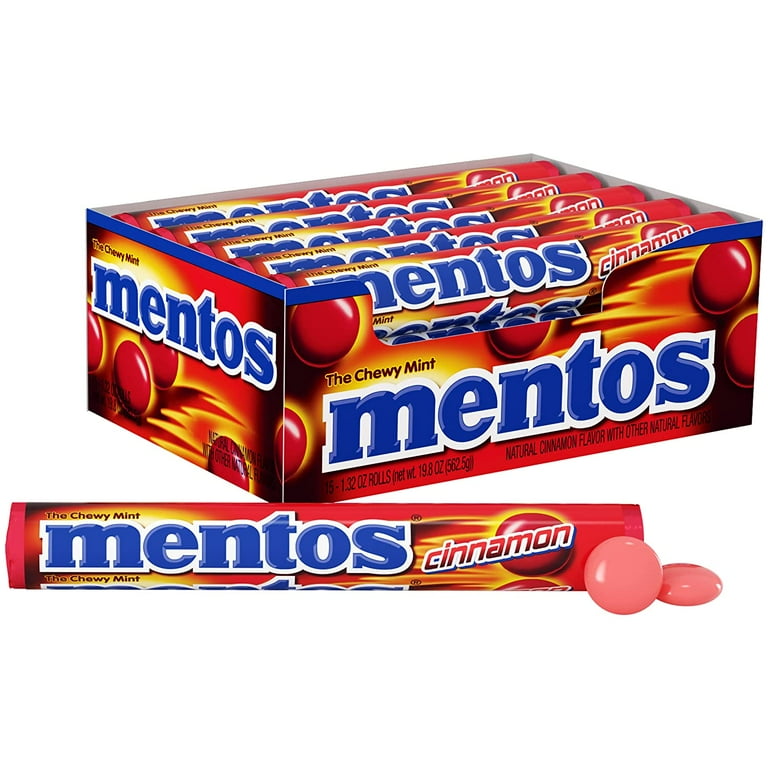 mentos19品 Mentos Chewy Mint Candy Roll, Cinnamon, Halloween Candy, Bulk