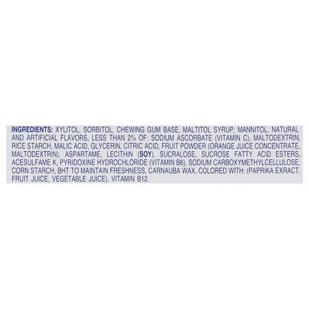 Mentos VITAMIN Citrus Gum Sugar Free Chewing Gum, 45Count (Pack Of 6)