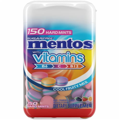 Mentos Vitamin Cool Fruit Mix Sugar Free Hard Mints 150 ct