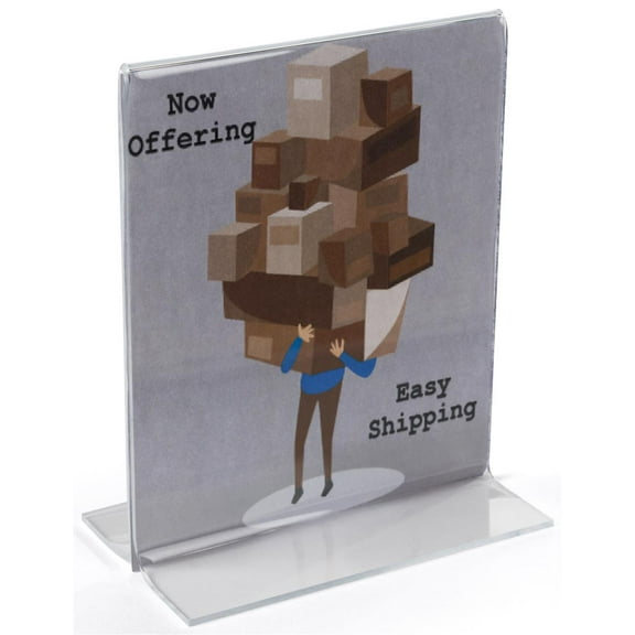 Menu Card Holder 4"w x 5"h x 2"d Clear Acrylic Table Tent Holds 4"w x 5"h Graphics - Case Pack of 50 Units - Plexiglas Countertop Picture Frame Is Dual Sided