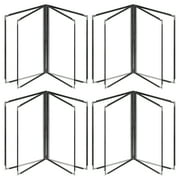 Menu Covers Sleeves, 4 Pcs PVC Transparent Menu Holder Folders for Restaurants Hotels Cafes, 4 Sheets 8 Pages, Black Border, Waterproof