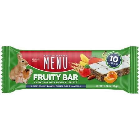 Menu Fruity Chew Bar for Small Pets, Tropical Fruit Flavor, Natural Snack