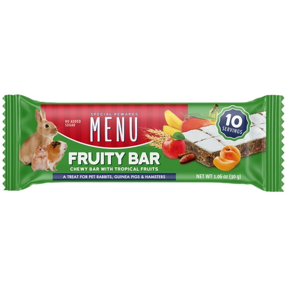 Menu Fruity Chew Bar for Small Pets, Tropical Fruit Flavor, Natural Snack