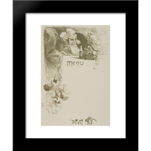Menu Henriot 20x24 Framed Art Print by Theophile Steinlen