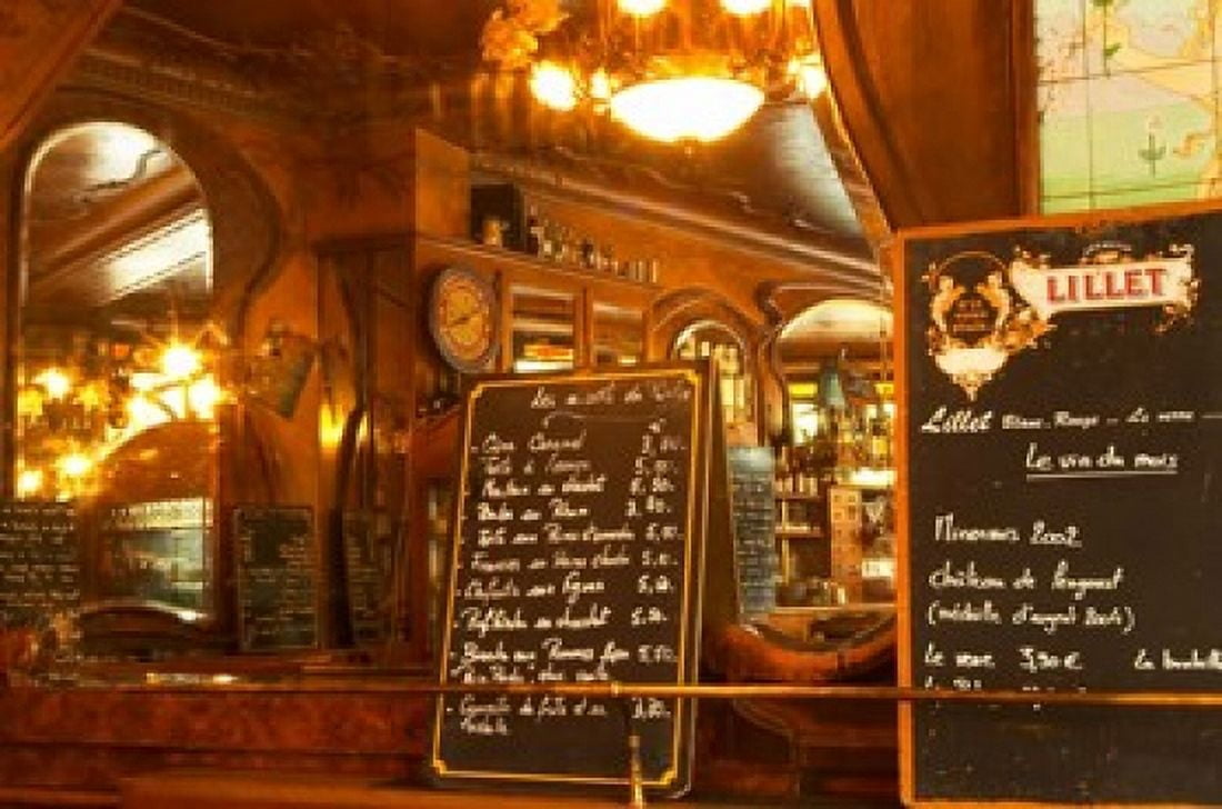 Menu for Bistrot du Peintre Art Nouveau Design Canvas Art - Per Karlsson DanitaDelimont (27 x 18)