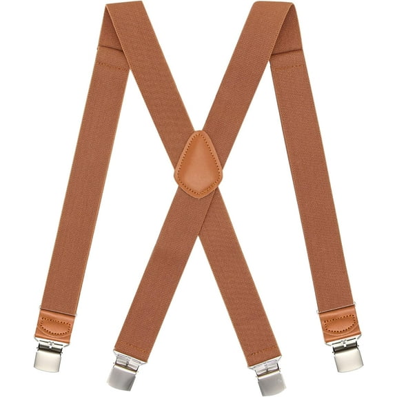 Menu2019s Heavy Duty X- Back Suspenders-Adjustable Size, Long & Elastic Braces