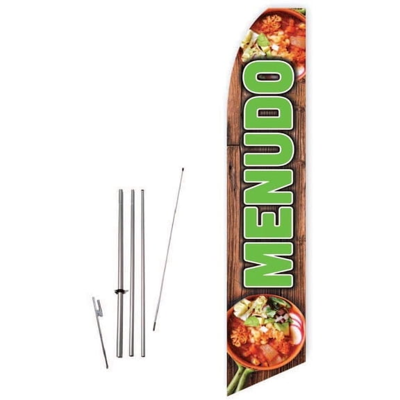 Menudo Brown Super Novo Feather Flag - Complete with 15ft Pole Set and Ground Spike