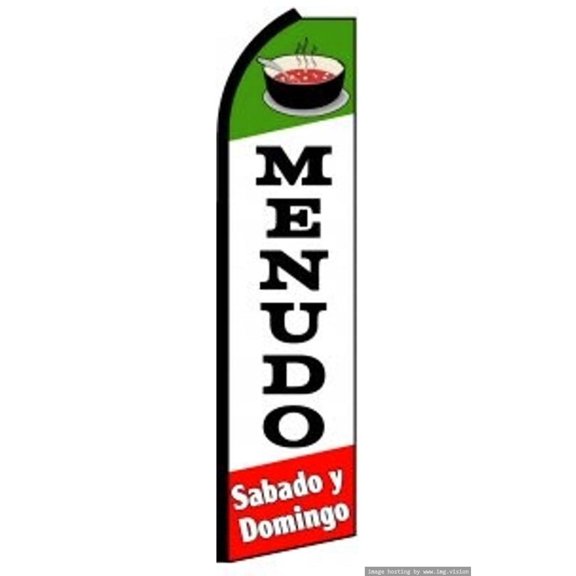 Menudo Sabado Y Domingo Swooper Flag (Hardware Not Included) |Advertisement /Business Flags | Feather Flag |