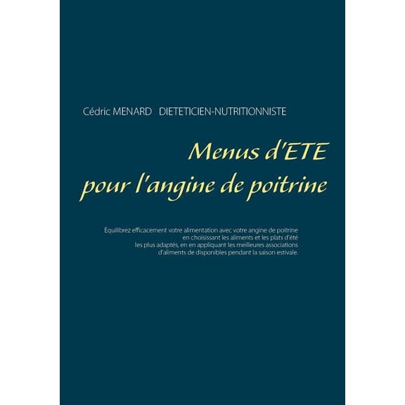 Menus d't pour l'angine de poitrine, (Paperback)
