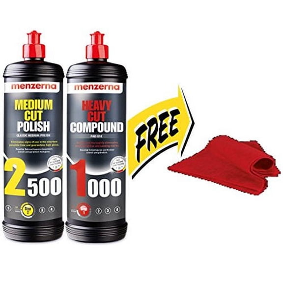 Menzerna Compound Bundle Includes Free Microfiber Towel (Menzerna 2500Q and 1000Q Compound Bundle)