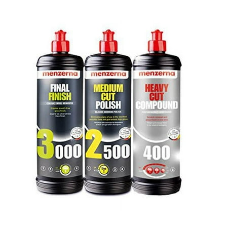 Menzerna Super 3000, Medium 2500 Heavy 400 Polishing Compound Kit