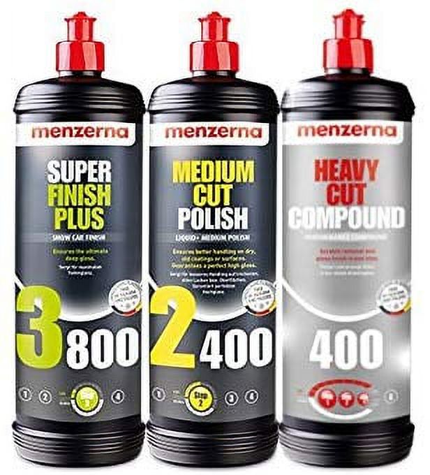 Menzerna Super 3800, Medium 2400, and Heavy 400 Polishing Compound Kit