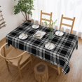 thumbnail image 1 of Menzies Black Plaid Tartan Scottish Family Pattern Rectangular Tablecloth 55"x70" with Lace Edge, Washable Durable Table Cover for Dining, Indoor Outdoor Home Restaurant Decor, 1 of 5